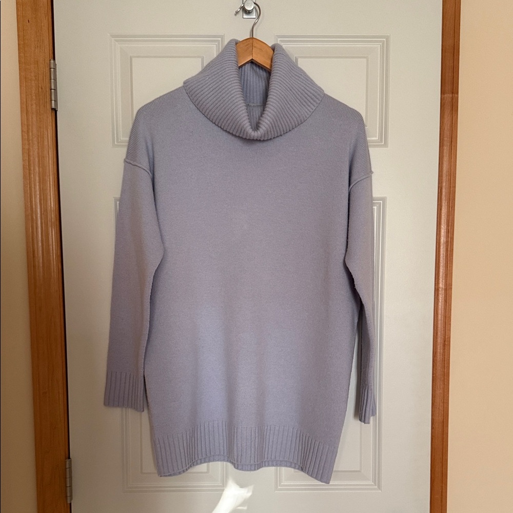 Athleta Soft Periwinkle Cowl Neck Cashmere/wool Sweater